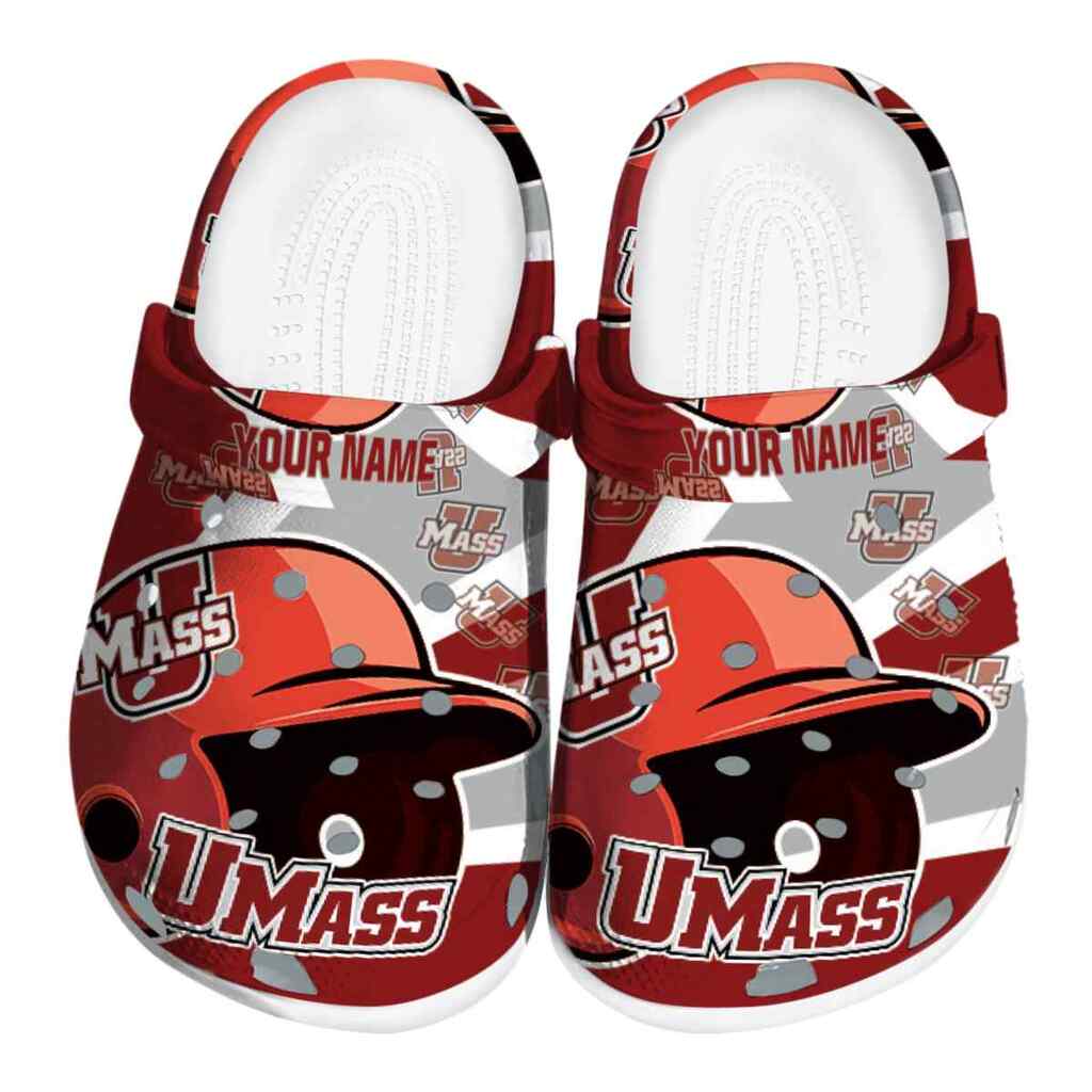 Custom UMass Minutemen Baseball Helmet ClogTVC1801823