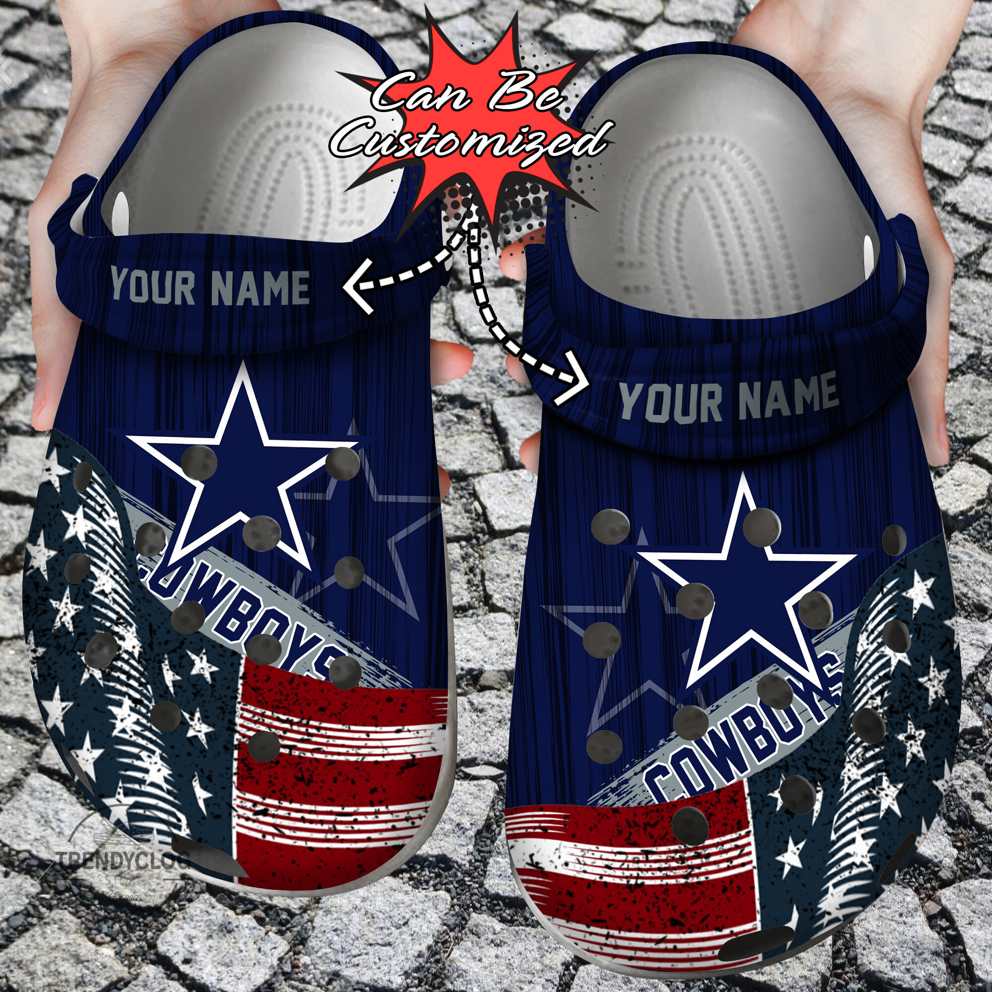 Custom US Flag DCowboys New clog Shoes