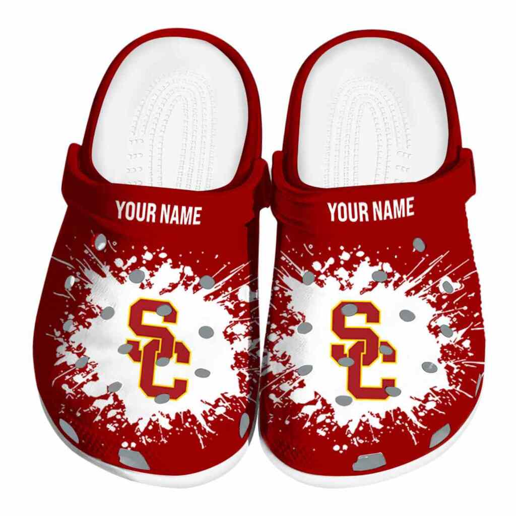 Custom USC Trojans Splatter Background ClogTVC180162