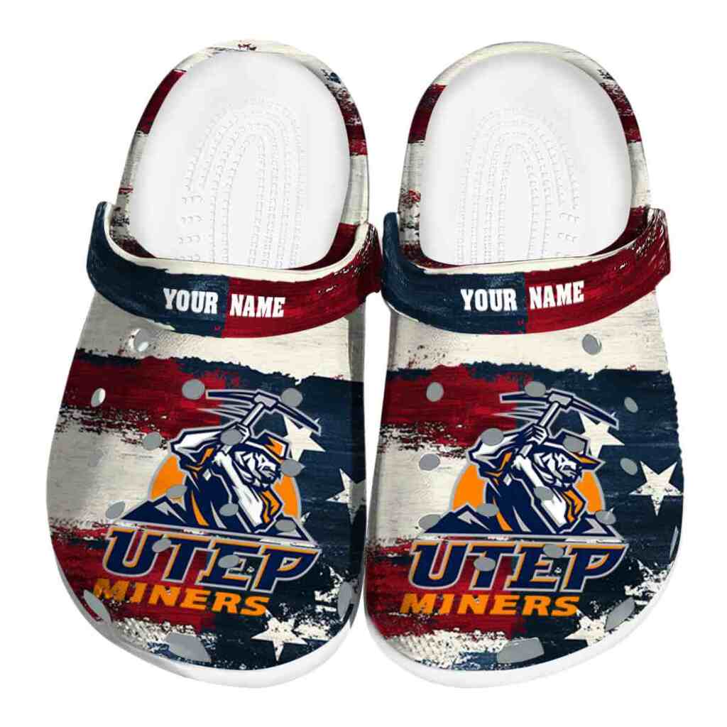 Custom UTEP Miners Patriotic Stripes ClogTVC1801776
