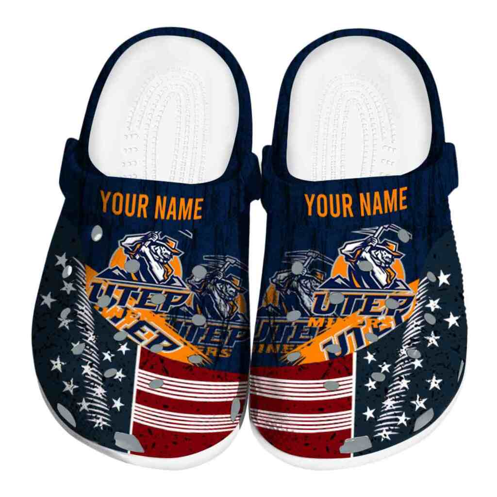 Custom UTEP Miners Star-Spangled Side Pattern ClogTVC1801744