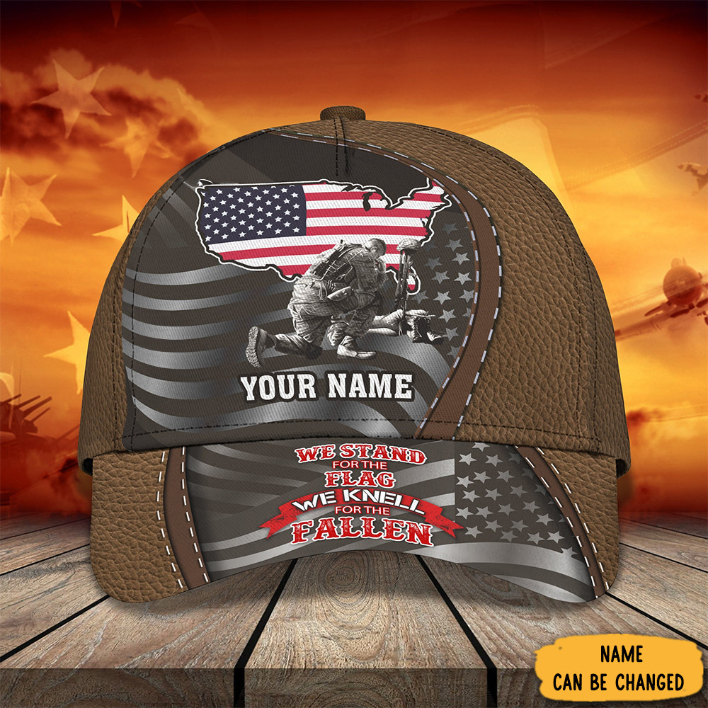 Custom Veteran Hat We Stand For The Flag And Kneel For The Fallen Veterans Day 2023 Gifts Trucker Hats Custom Hats Gifts For Men & Women