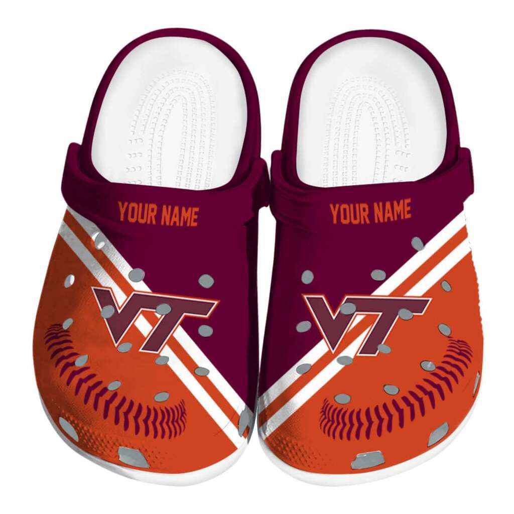 Custom Virginia Tech Hokies Baseball Motif ClogTVC1801131