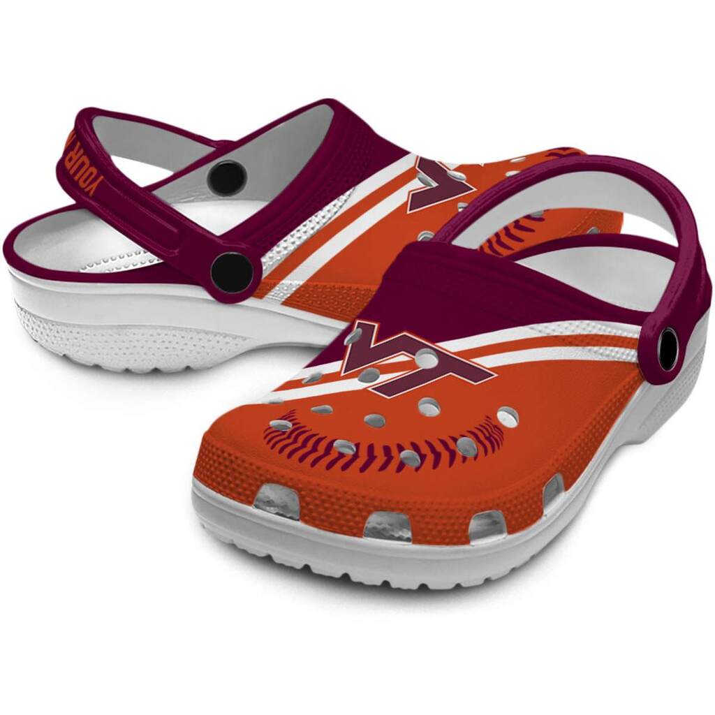 Custom Virginia Tech Hokies Baseball Motif ClogTVC1801131 - Image 3