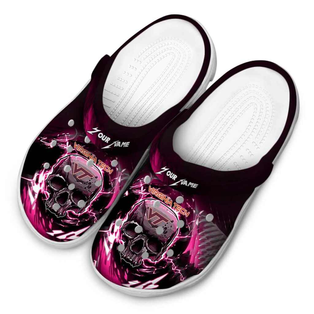 Custom Virginia Tech Hokies Gothic Skull ClogTVC1801130 - Image 4