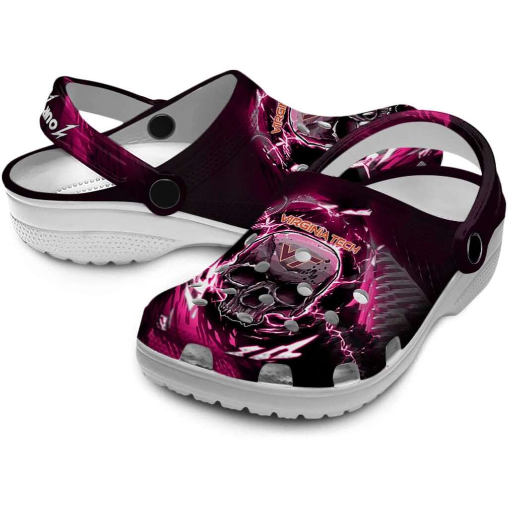 Custom Virginia Tech Hokies Gothic Skull ClogTVC1801130 - Image 3