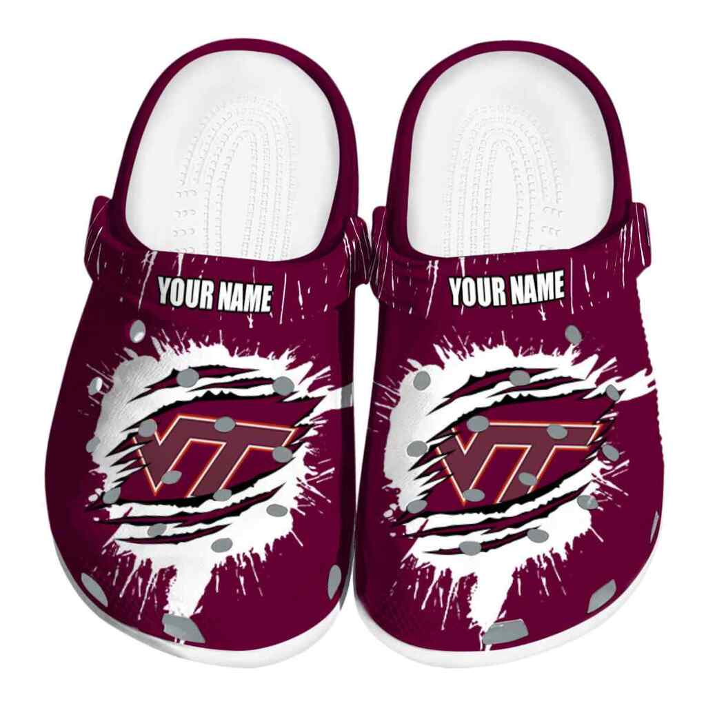 Custom Virginia Tech Hokies Splash Motif Background ClogTVC1801130