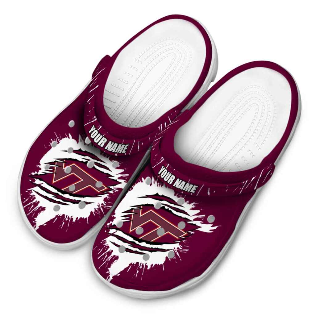 Custom Virginia Tech Hokies Splash Motif Background ClogTVC1801130 - Image 4