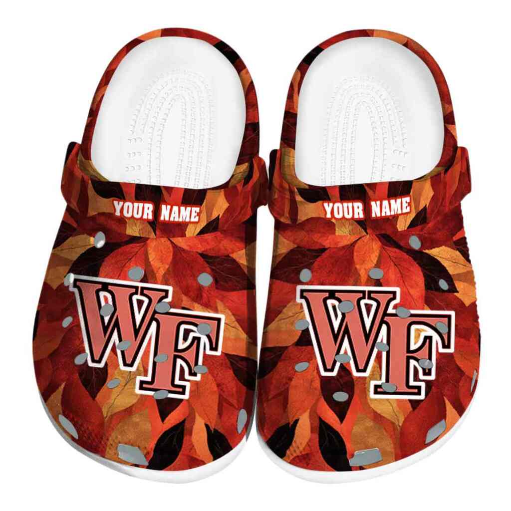 Custom Wake Forest Demon Deacons Autumn Leaves ClogTVC1801774