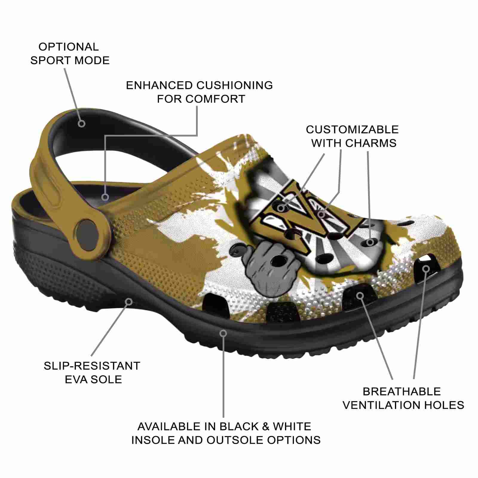 Custom Wake Forest Demon Deacons Gripping Hand ClogTVC1801803 - Image 5