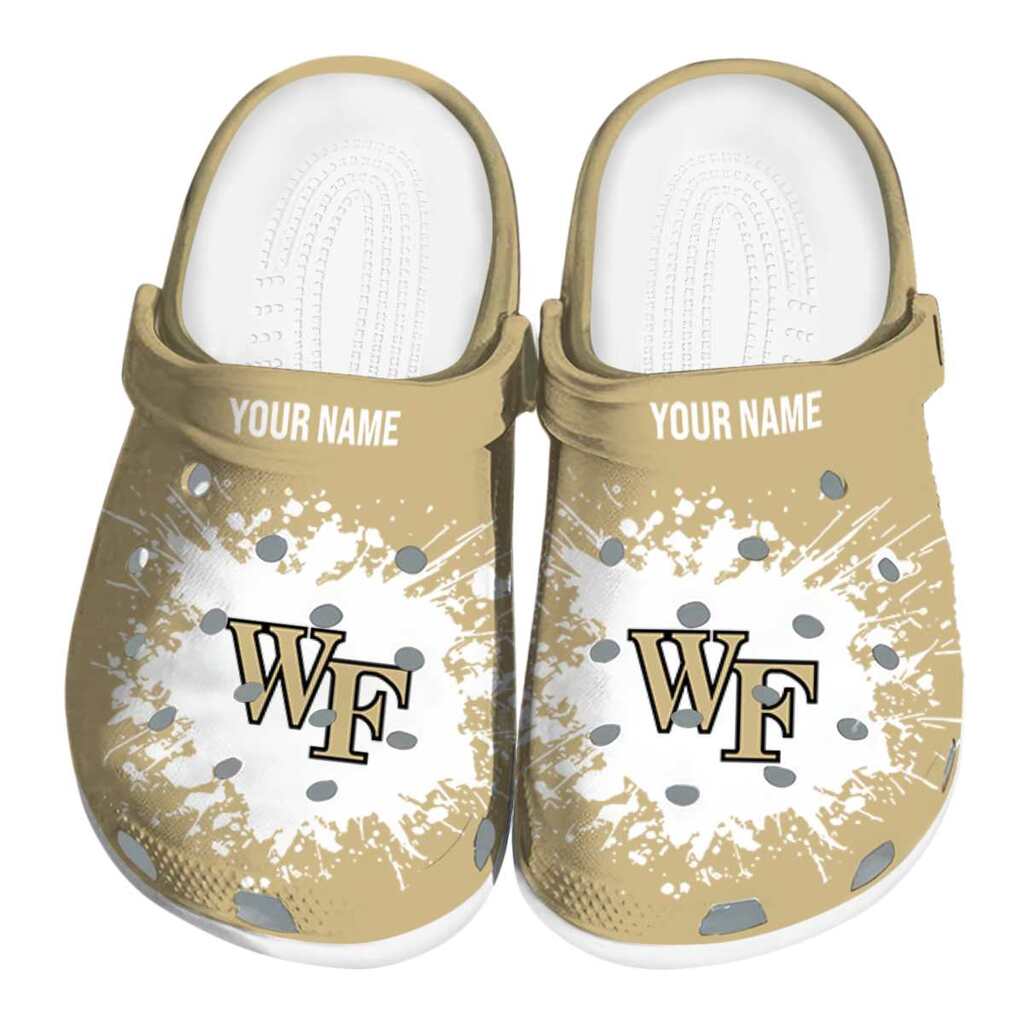 Custom Wake Forest Demon Deacons Splatter Background ClogTVC1801719