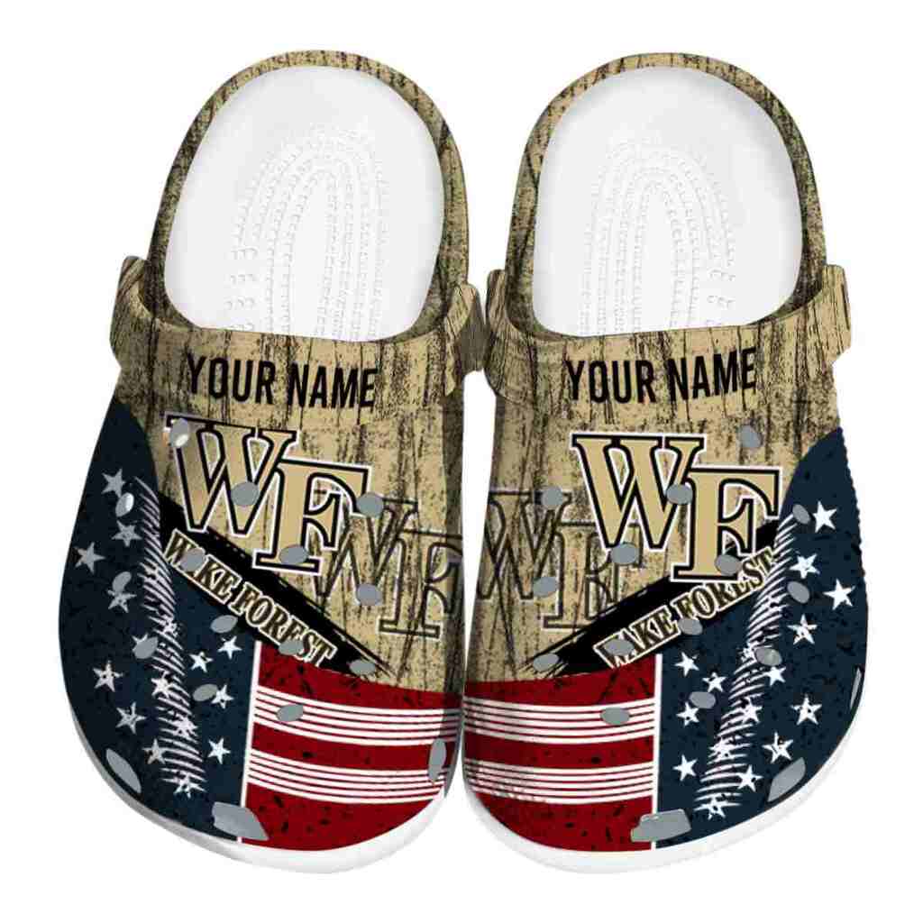 Custom Wake Forest Demon Deacons Star-Spangled Side Pattern ClogTVC1801745
