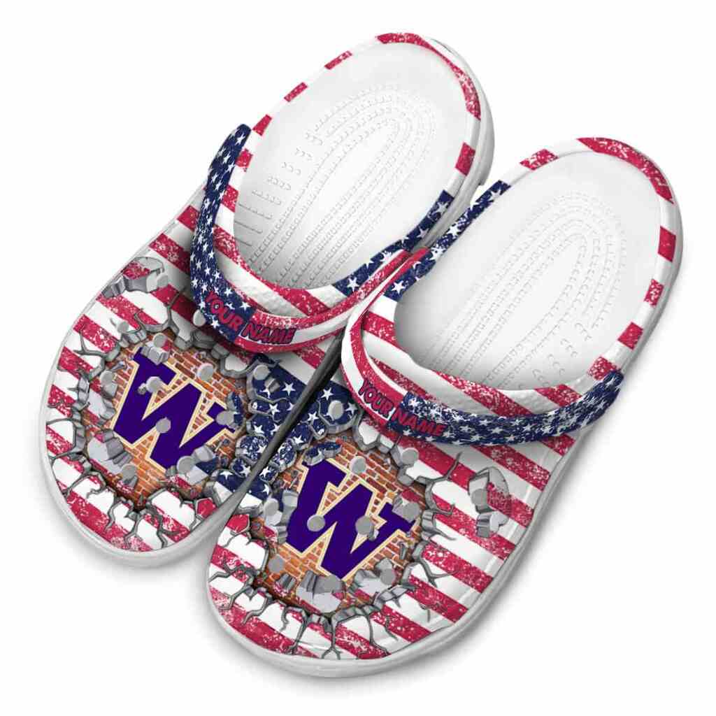 Custom Washington Huskies Freedom Splinter ClogTVC180172 - Image 4