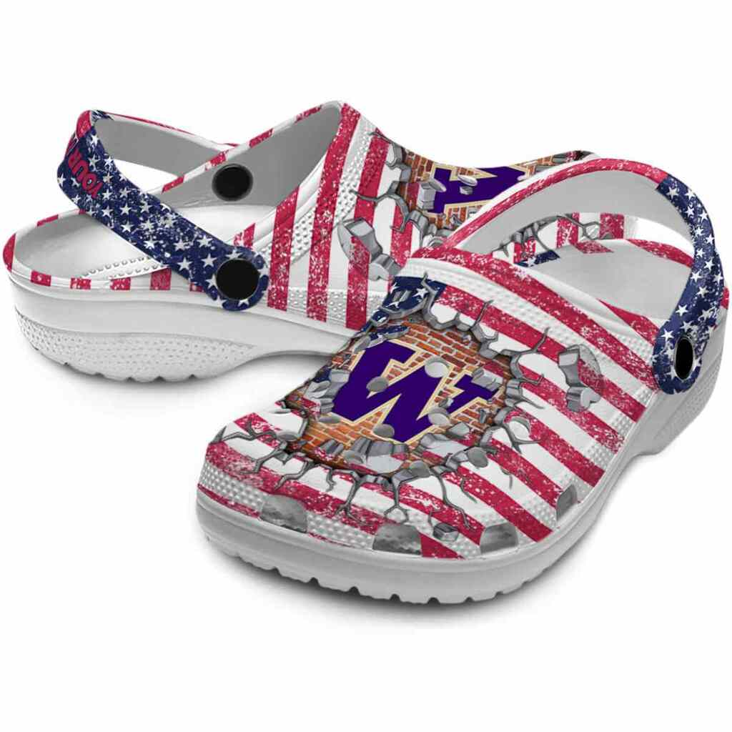 Custom Washington Huskies Freedom Splinter ClogTVC180172 - Image 3
