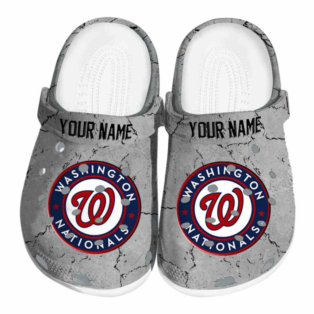 Custom Washington Nationals Cracked Texture ClogTVC180170