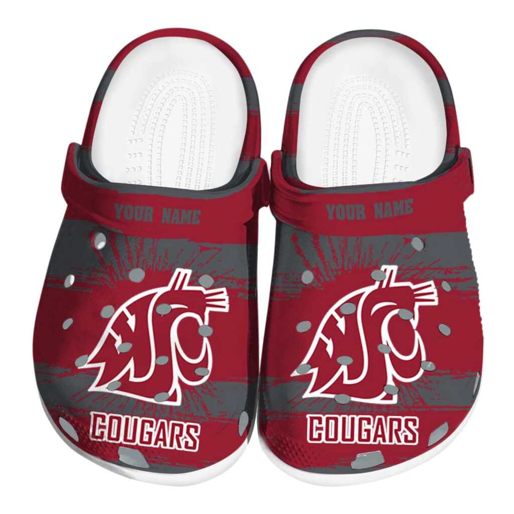 Custom Washington State Cougars Paint Splatter Graphics ClogTVC1801746