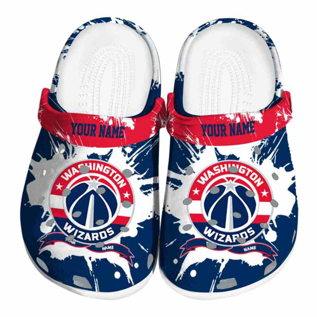 Custom Washington Wizards Splatter Pattern ClogTVC1801735