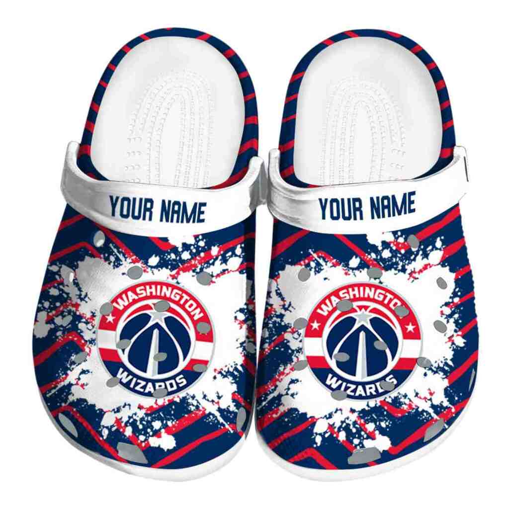 Custom Washington Wizards Zigzag Paint Burst ClogTVC1801734