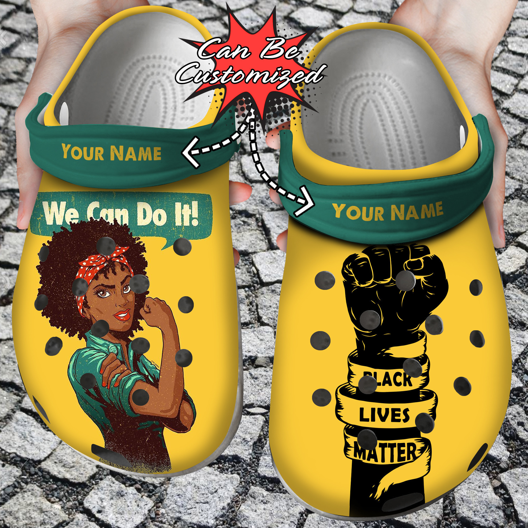 Custom We Can Do It Black Women Personalized Black Live Matter Clog Shoes