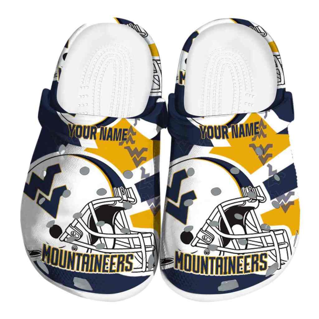 Custom West Virginia Mountaineers Football Helmet ClogTVC1801129
