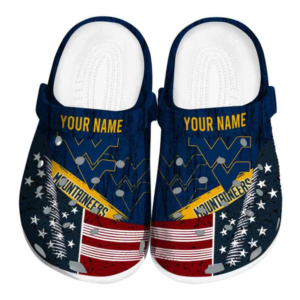 Custom West Virginia Mountaineers Star-Spangled Side Pattern ClogTVC1801129
