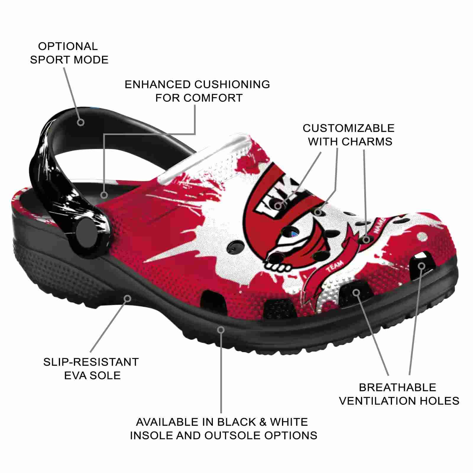 Custom Western Kentucky Hilltoppers Splatter Pattern ClogTVC1801746 - Image 5