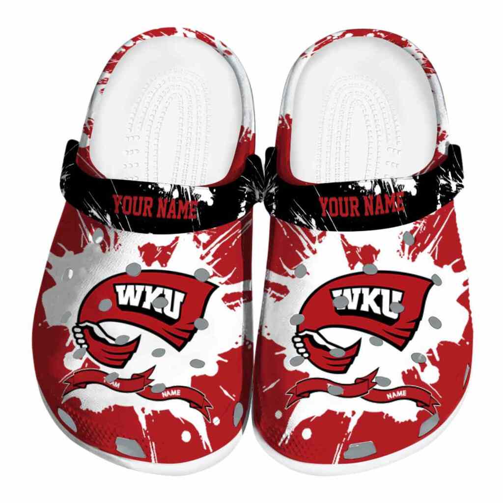 Custom Western Kentucky Hilltoppers Splatter Pattern ClogTVC1801746