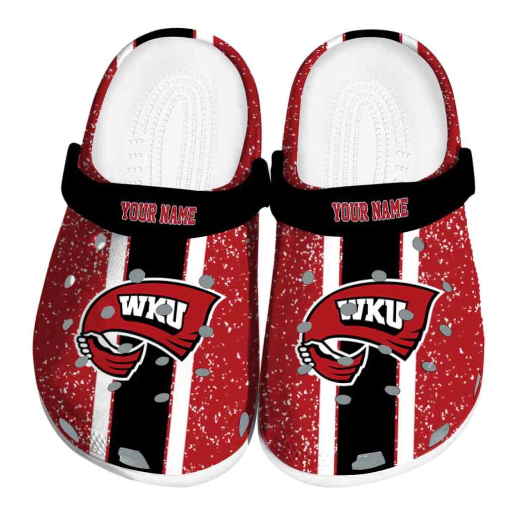 Custom Western Kentucky Hilltoppers Vertical Stripes ClogTVC1801719