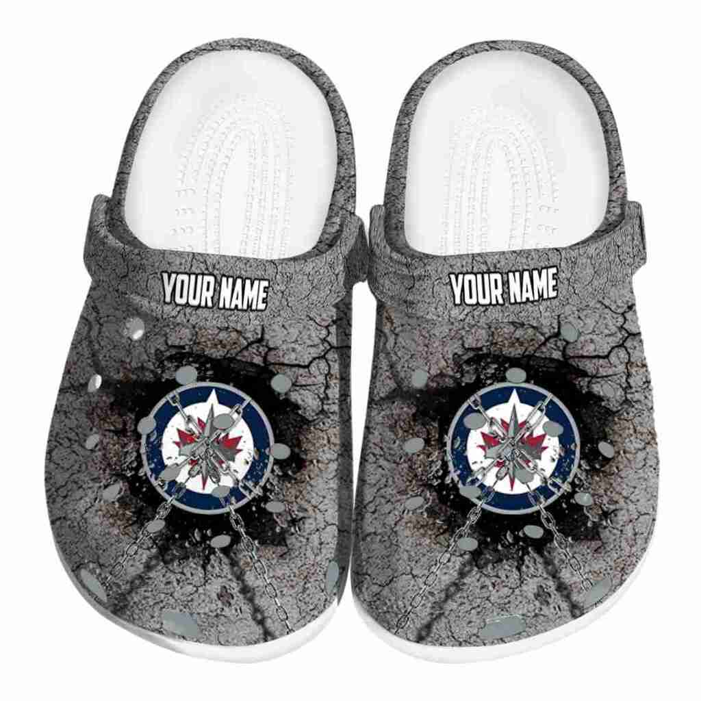 Custom Winnipeg Jets Cracked Ground Texture ClogTVC1801892