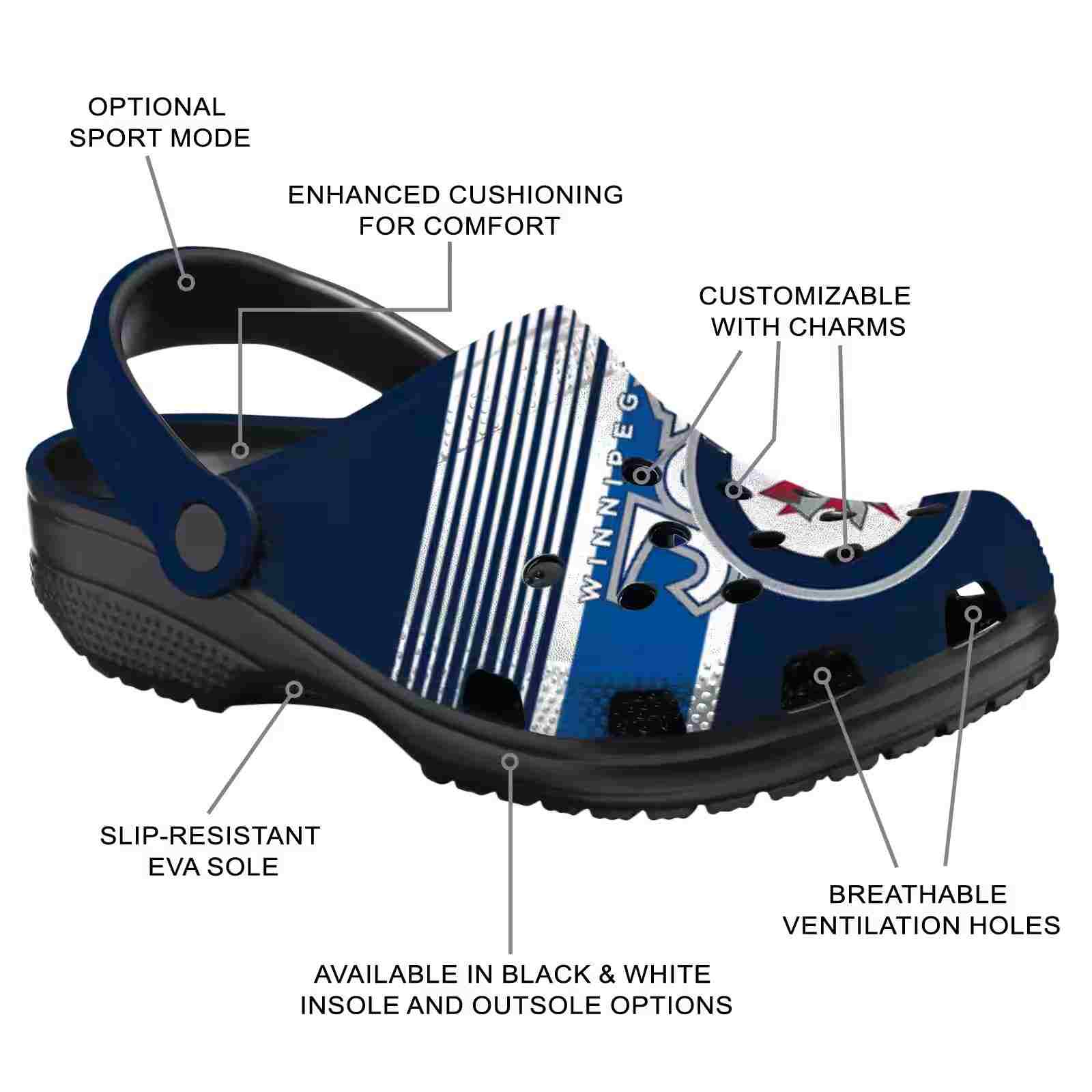 Custom Winnipeg Jets Vibrant Dual-Tone ClogTVC1801897 - Image 5