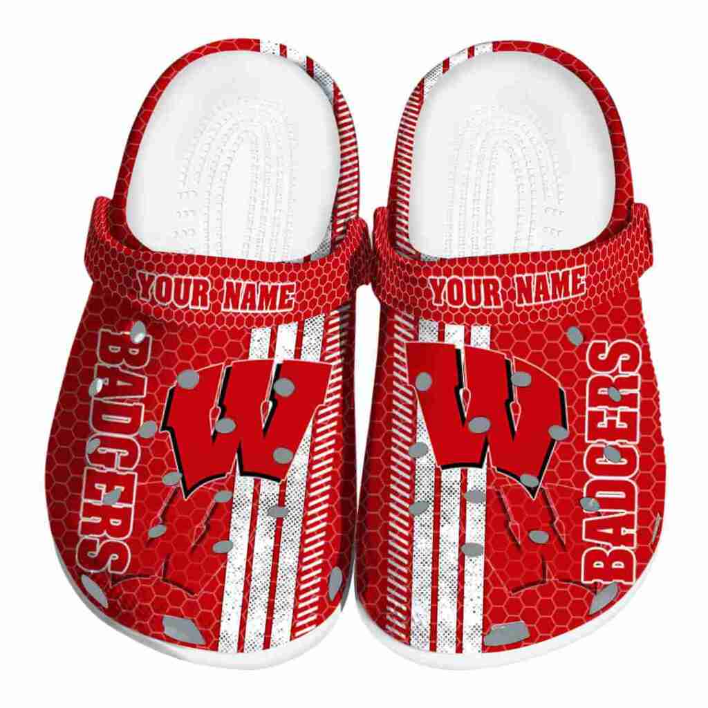 Custom Wisconsin Badgers Contrasting Stripes ClogTVC180174