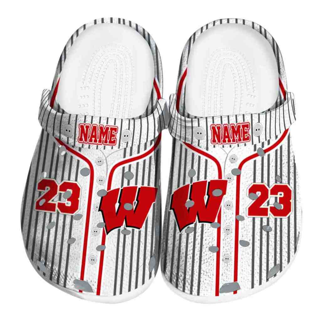 Custom Wisconsin Badgers Pinstripe Pattern ClogTVC180174