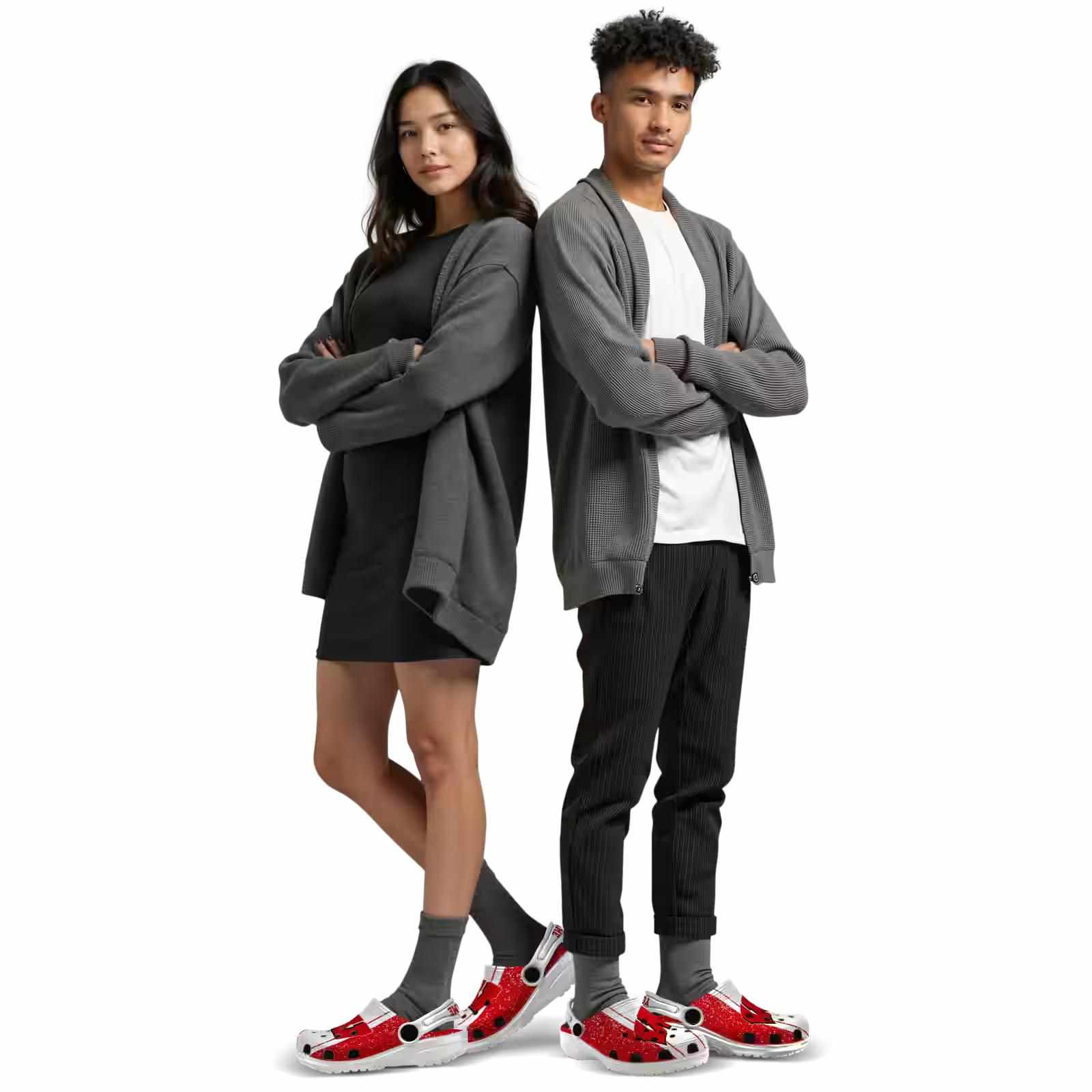 Custom Wisconsin Badgers Vertical Stripes ClogTVC180174 - Image 7