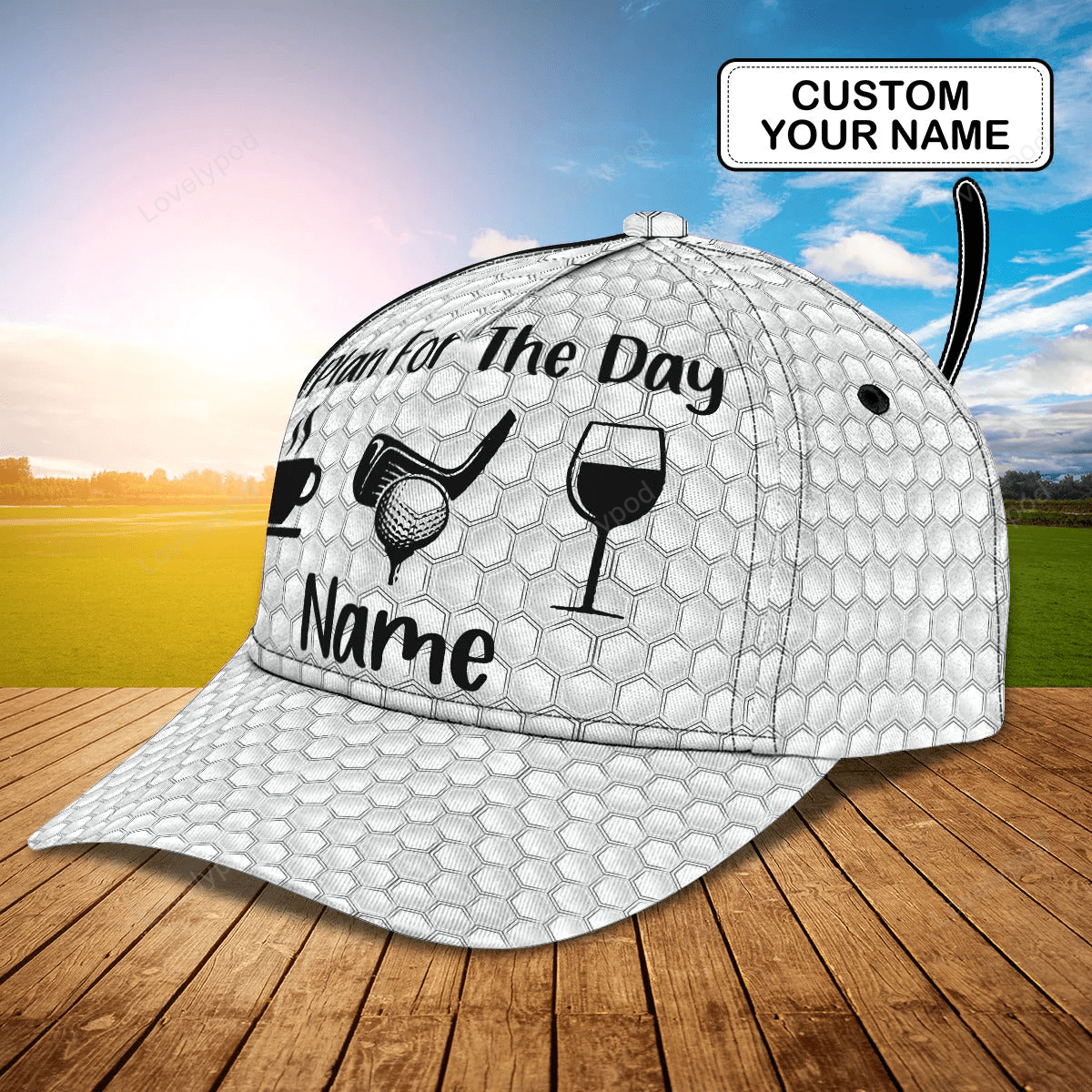 Custom With Name 3D Baseball Cap Hat For Golf Man, Plan For The Day With Golf, Gift A Golf Lover Trucker Hats Custom Hats Gifts For Men & Women
