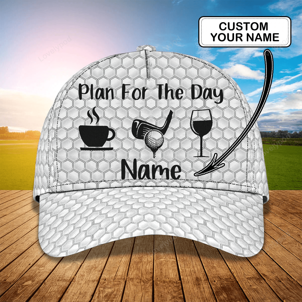 Custom With Name 3D Baseball Cap Hat For Golf Man, Plan For The Day With Golf, Gift A Golf Lover Trucker Hats Custom Hats Gifts For Men & Women