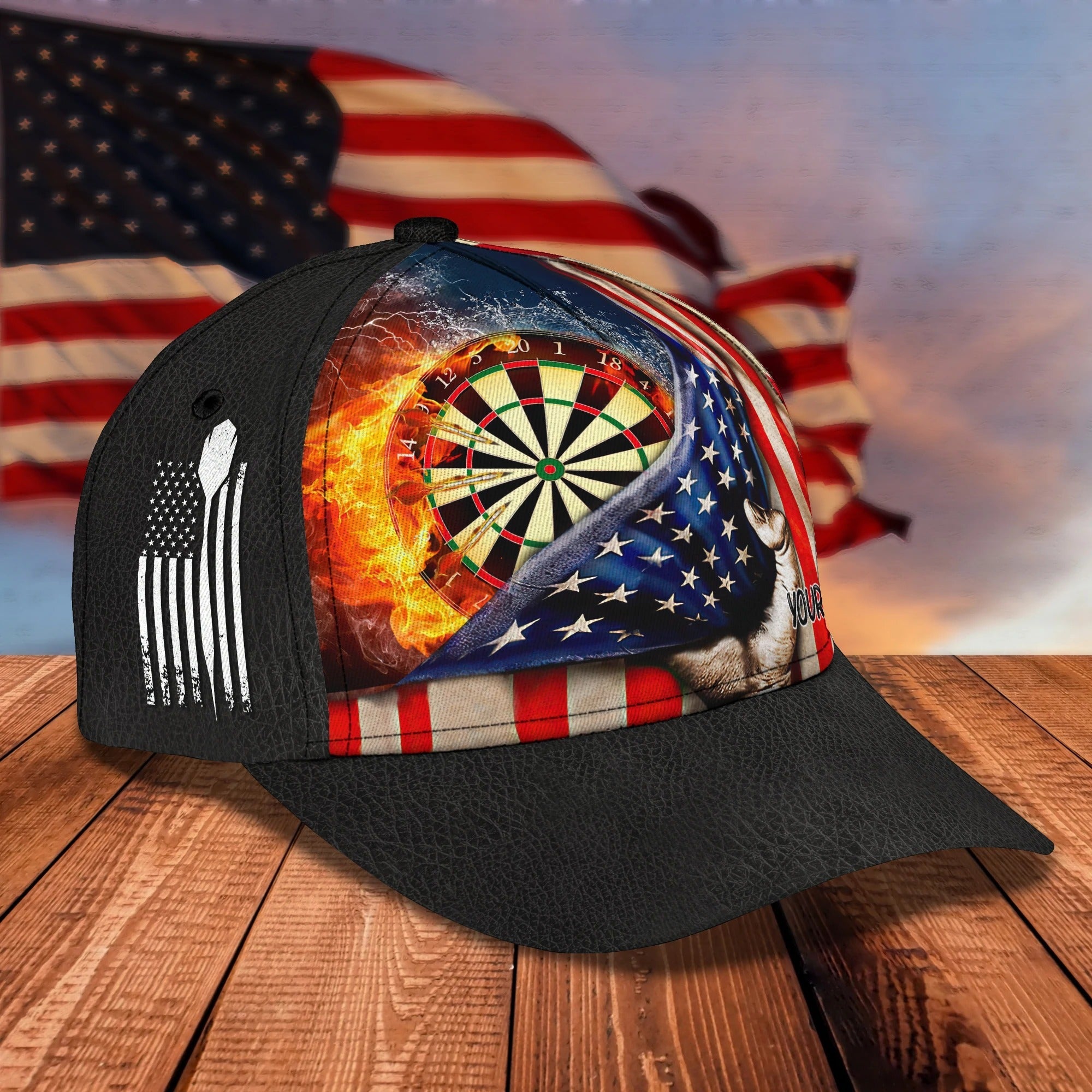 Custom With Name 3D Full Print Baseball Darts Cap, Classic Cap For Darter, Dart Lover Present Birthday Gift Darter Trucker Hats Custom Hats Gifts For Men & Women