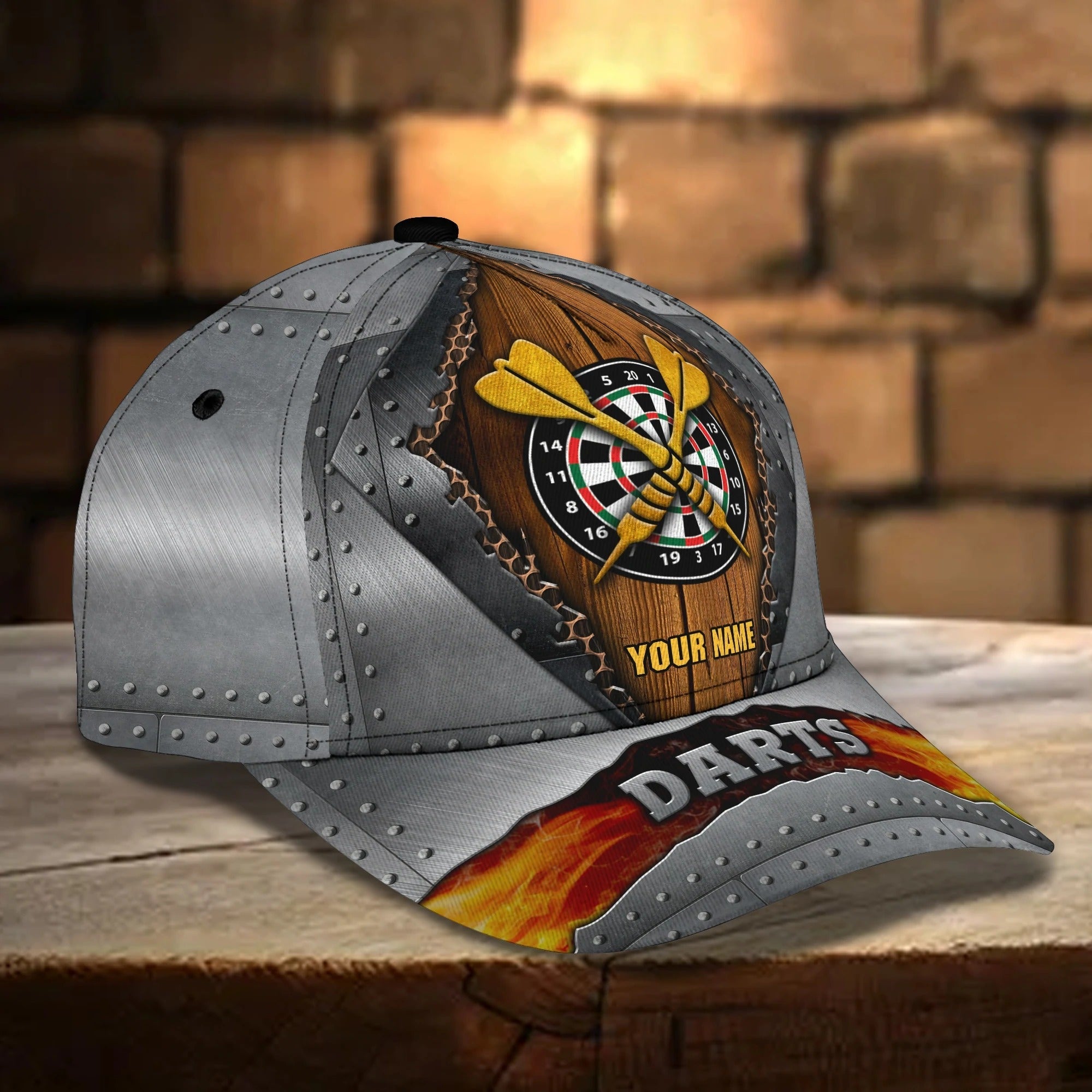 Custom With Name 3D Full Print Baseball Darts Cap, Classic Cap For Darter, Dart Lover Present Birthday Gift Darter Trucker Hats Custom Hats Gifts For Men & Women