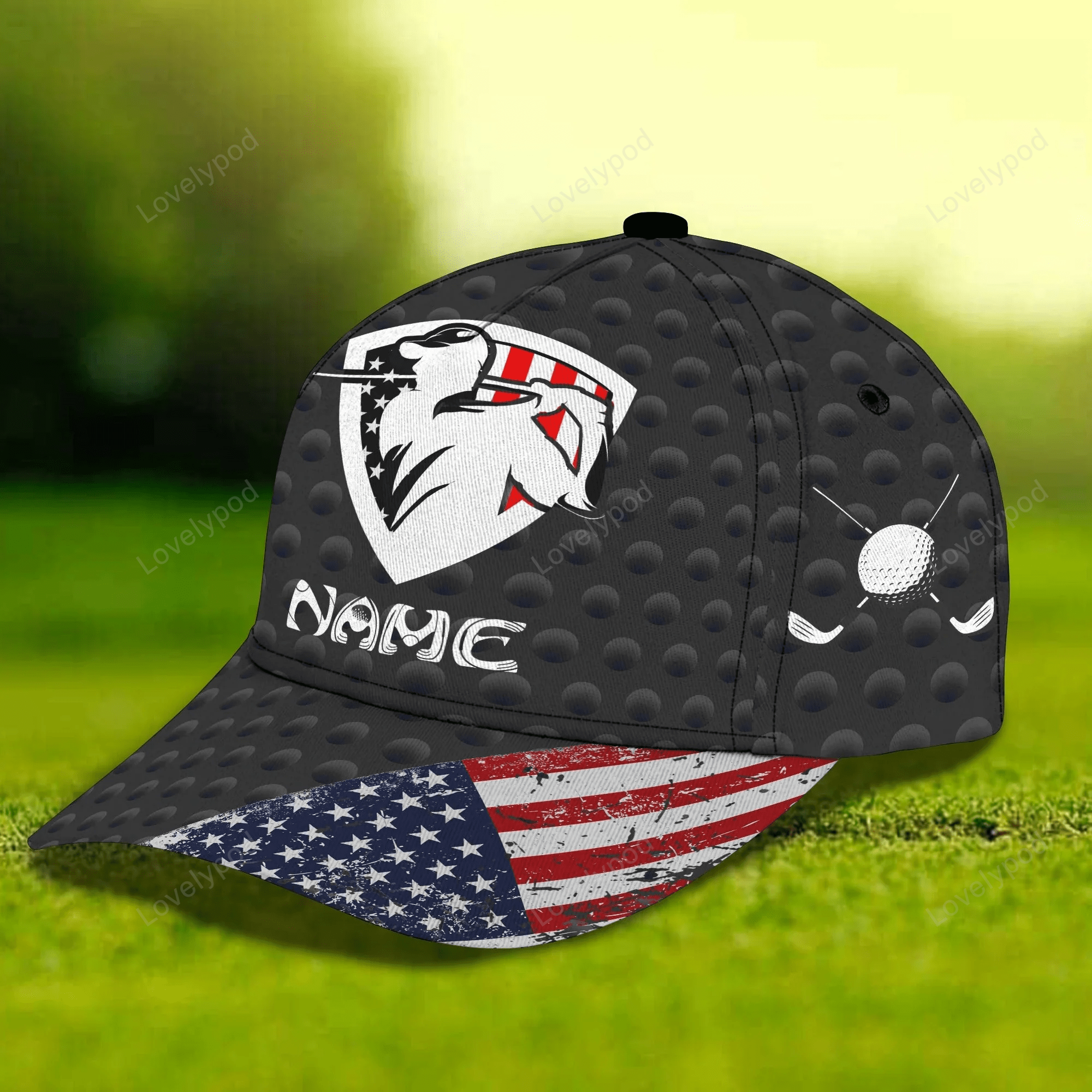 Custom With Name 3D Full Print Baseball Golf Cap, Golfing Classic Hat For Men, Birthday Gift To Golf Lovers Trucker Hats Custom Hats Gifts For Men & Women