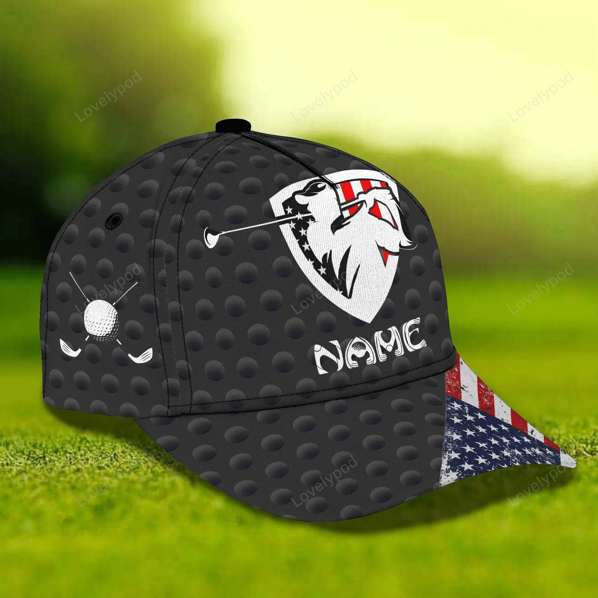 Custom With Name 3D Full Print Baseball Golf Cap, Golfing Classic Hat For Men, Birthday Gift To Golf Lovers Trucker Hats Custom Hats Gifts For Men & Women