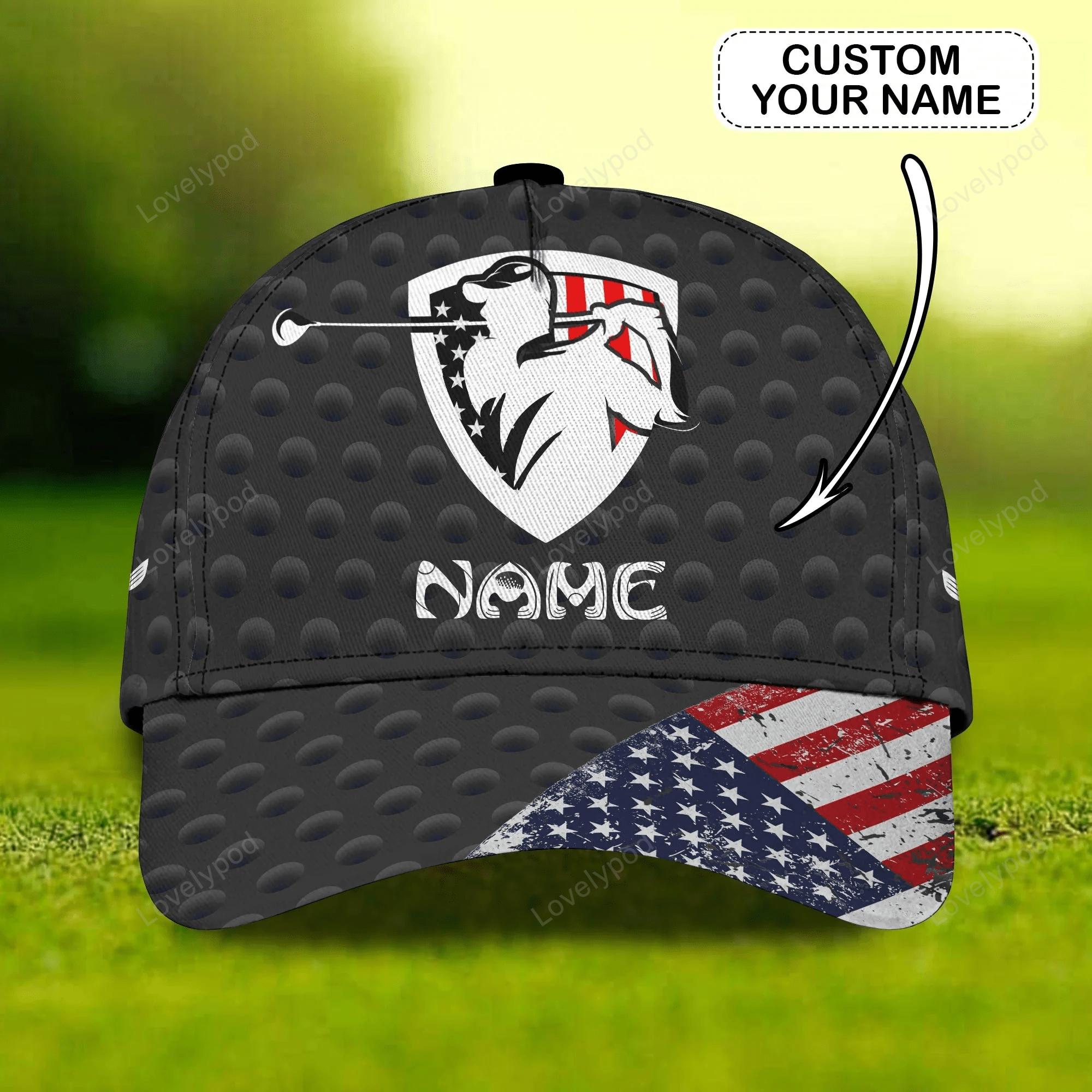 Custom With Name 3D Full Print Baseball Golf Cap, Golfing Classic Hat For Men, Birthday Gift To Golf Lovers Trucker Hats Custom Hats Gifts For Men & Women