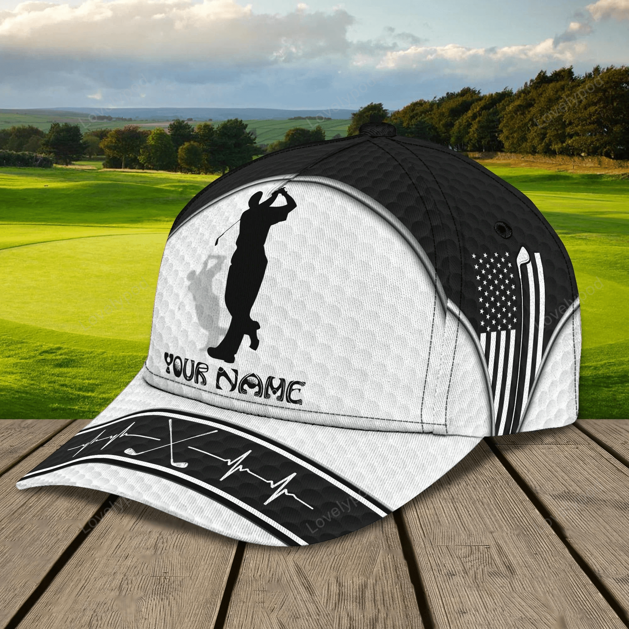 Custom With Name 3D Full Print Baseball Golf Cap, Golfing Classic Hat For Men, Birthday Gift To Golf Lovers Trucker Hats Custom Hats Gifts For Men & Women