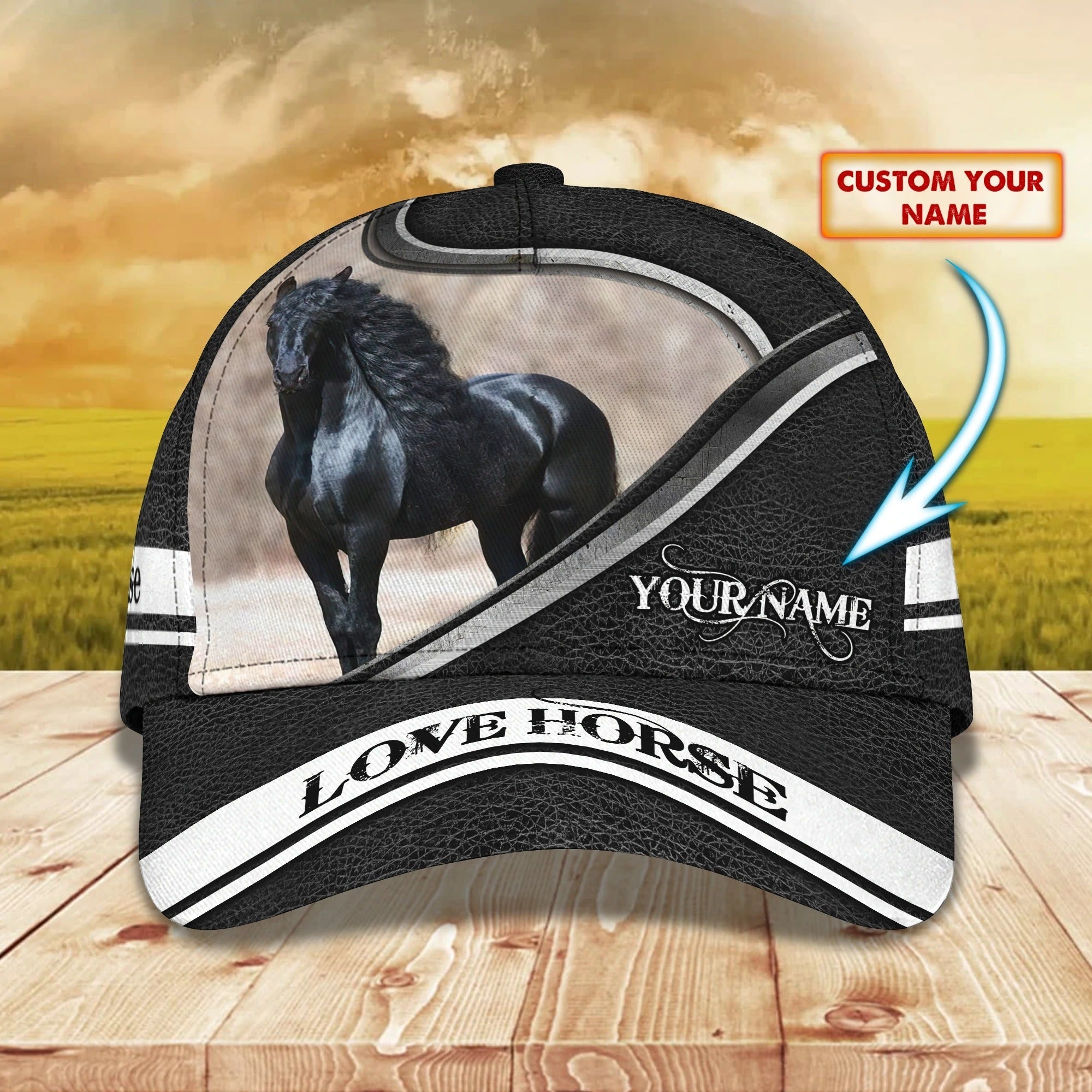 Custom With Name Baseball Full Print Horse Cap For Men And Woman, Horse Woman Cap Hat, Horse Lover Gift Trucker Hats Custom Hats Gifts For Men & Women