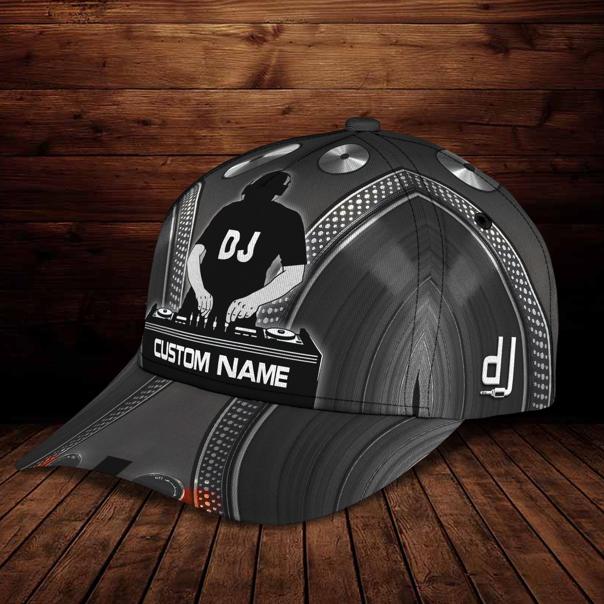 Custom With Name Black Cap Hat For Dj Men, Dj Classic Cap, Women Dj Cap Hat, Disc Jockey Cap Hat Trucker Hats Custom Hats Gifts For Men & Women