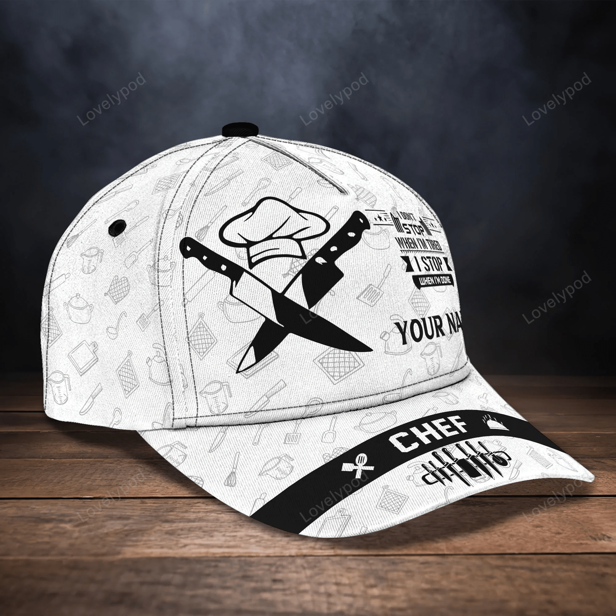 Custom With Name Chef Gear And Uniform Black Baseball Cap For Master Chef, Premium Quality Classic 3D Chef Cap Trucker Hats Custom Hats Gifts For Men & Women