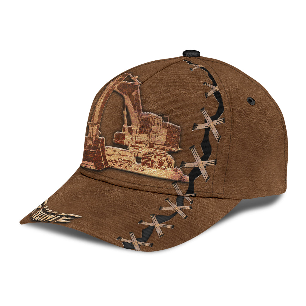 Custom With Name Cool Excavator Heavy Equipment Custom Classic Hat Cap Trucker Hats Custom Hats Gifts For Men & Women