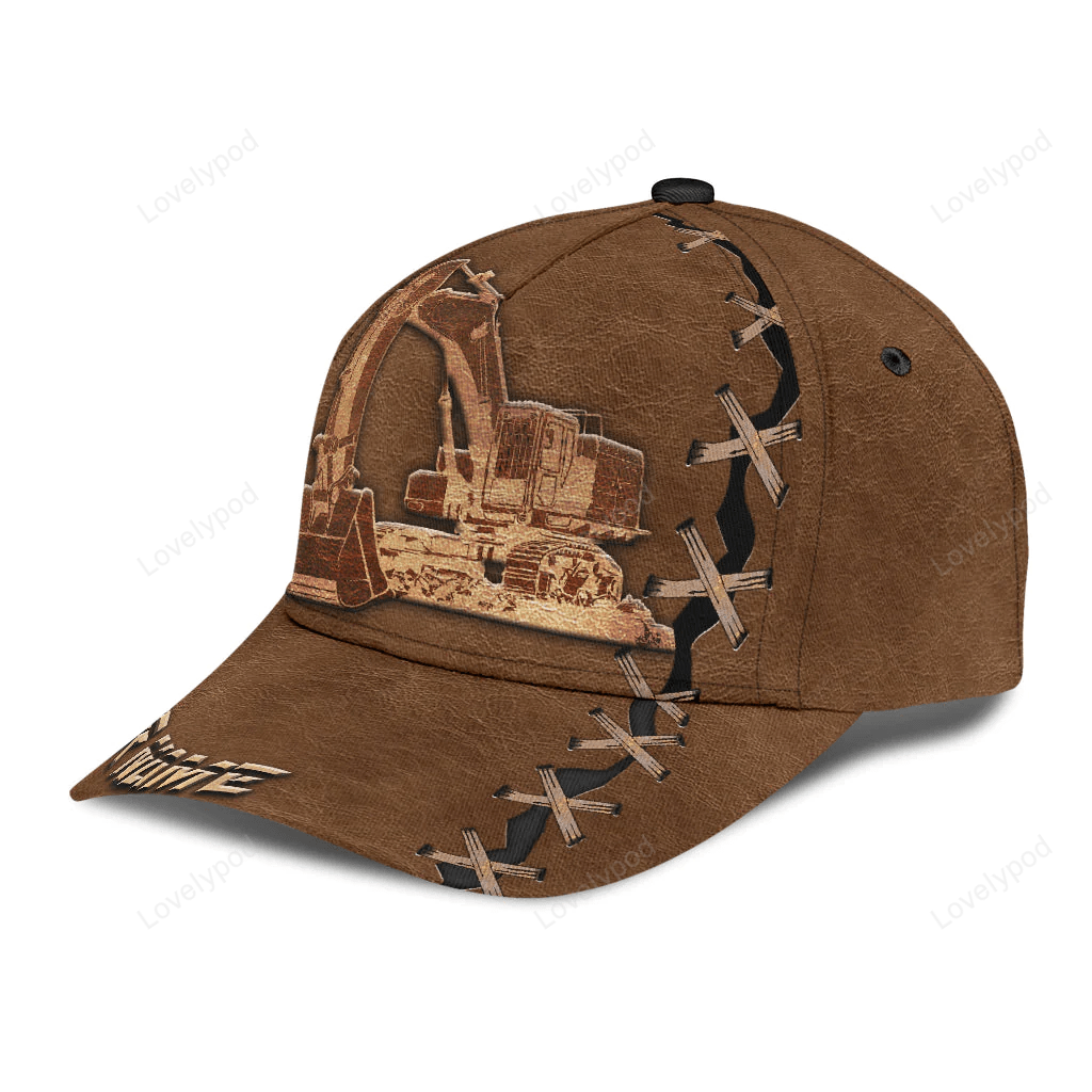 Custom With Name Cool Excavator Heavy Equipment Custom Classic Hat Cap Trucker Hats Custom Hats Gifts For Men & Women