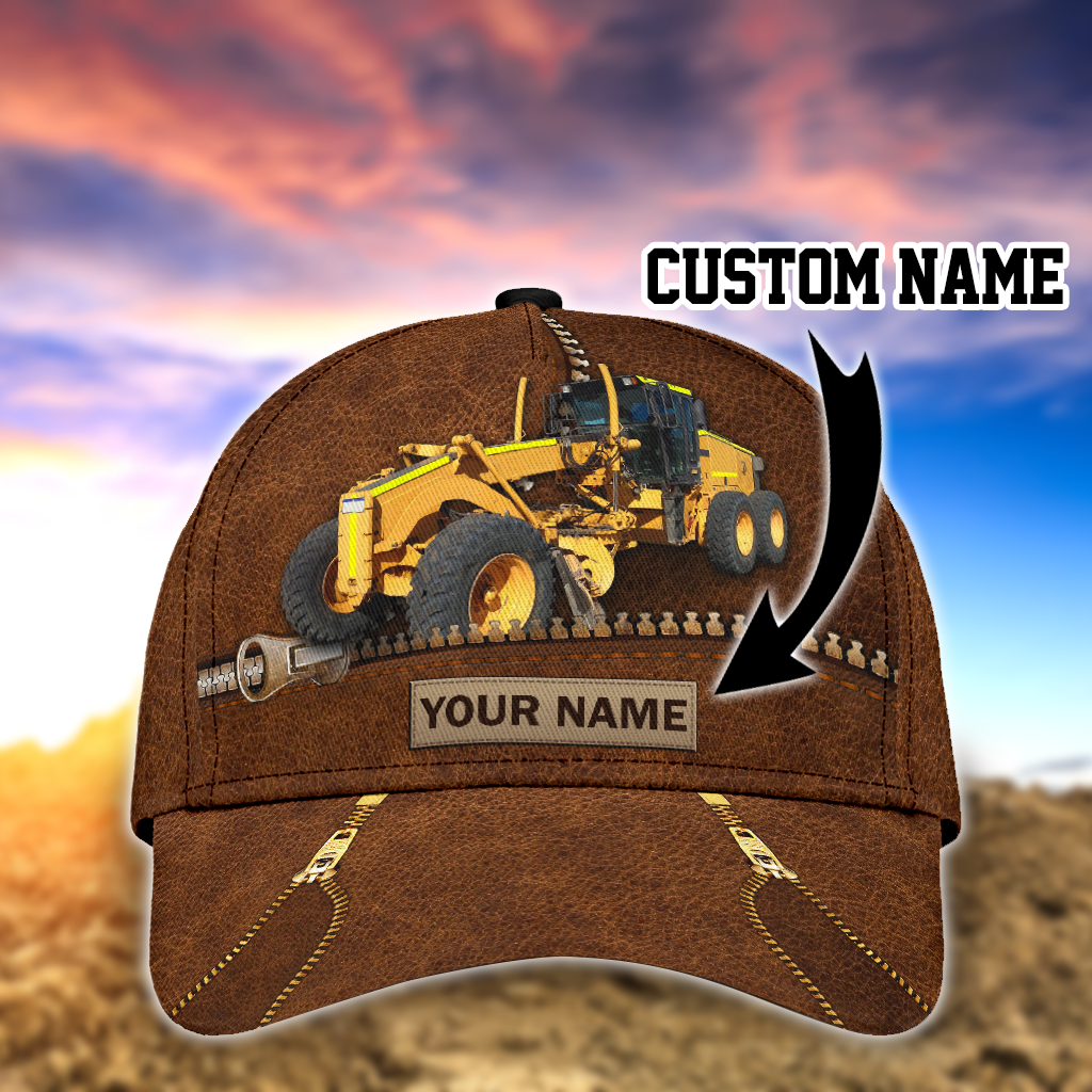 Custom With Name Excavator Heavy Equipment Classic Cap, Cool Baseball Excavator Cap Hat Trucker Hats Custom Hats Gifts For Men & Women