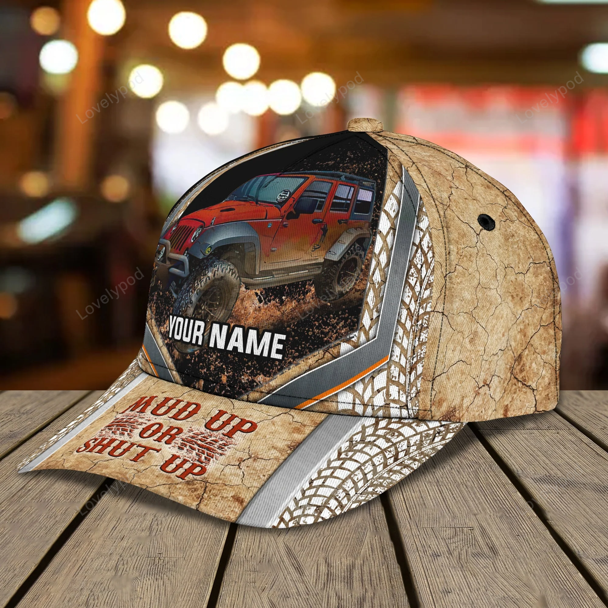 Custom With Name Mud Racing Cap, Mud Up Racer Cap Hat, Racing Cap Hat Trucker Hats Custom Hats Gifts For Men & Women