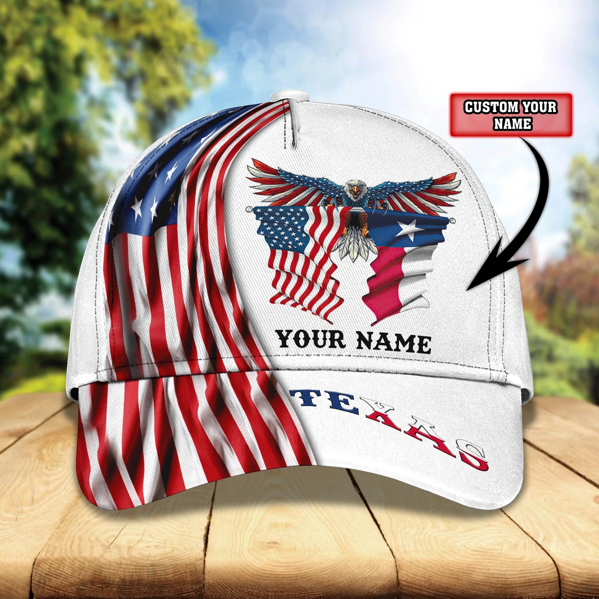 Custom With Name Texas Baseball Cap Hat, American Support Texas 3D Cap Hat, Eagle Texas Cap Hat Trucker Hats Custom Hats Gifts For Men & Women