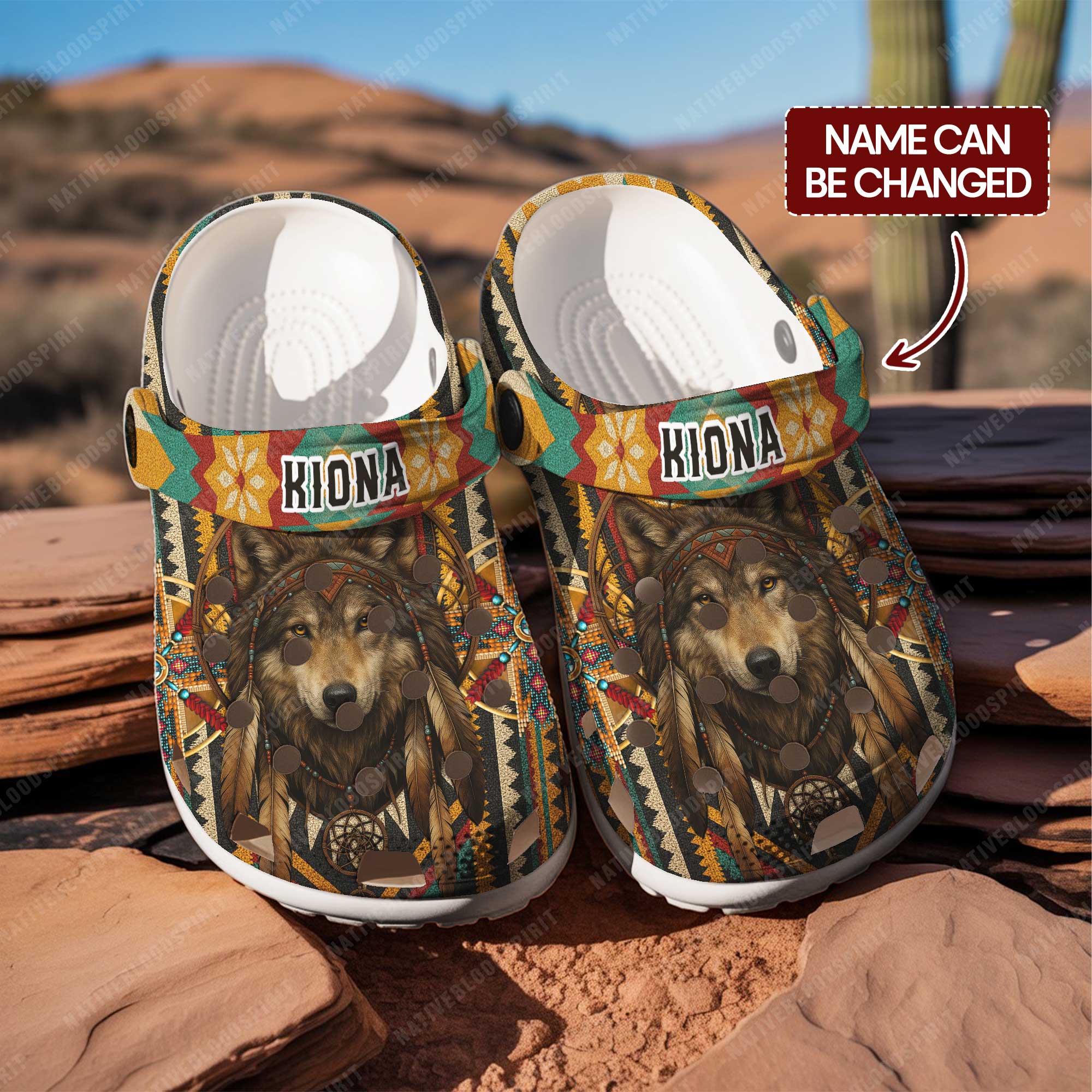 Custom Wolf Dreamcatcher Crocs Crocband Clogs Shoes Comfortable For Men Women and Kids
